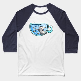 Kit-Tea Kawaii Cute Kitty Pun Baseball T-Shirt